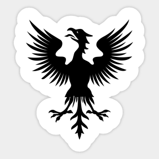 Black Heraldic Bird Sticker